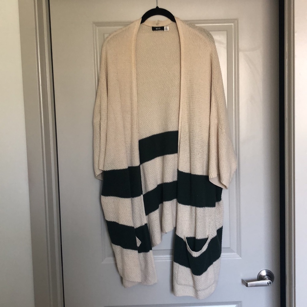 Urban Outfitters BDG Oversized Striped Short Sleeve Knit Cardigan Sweater